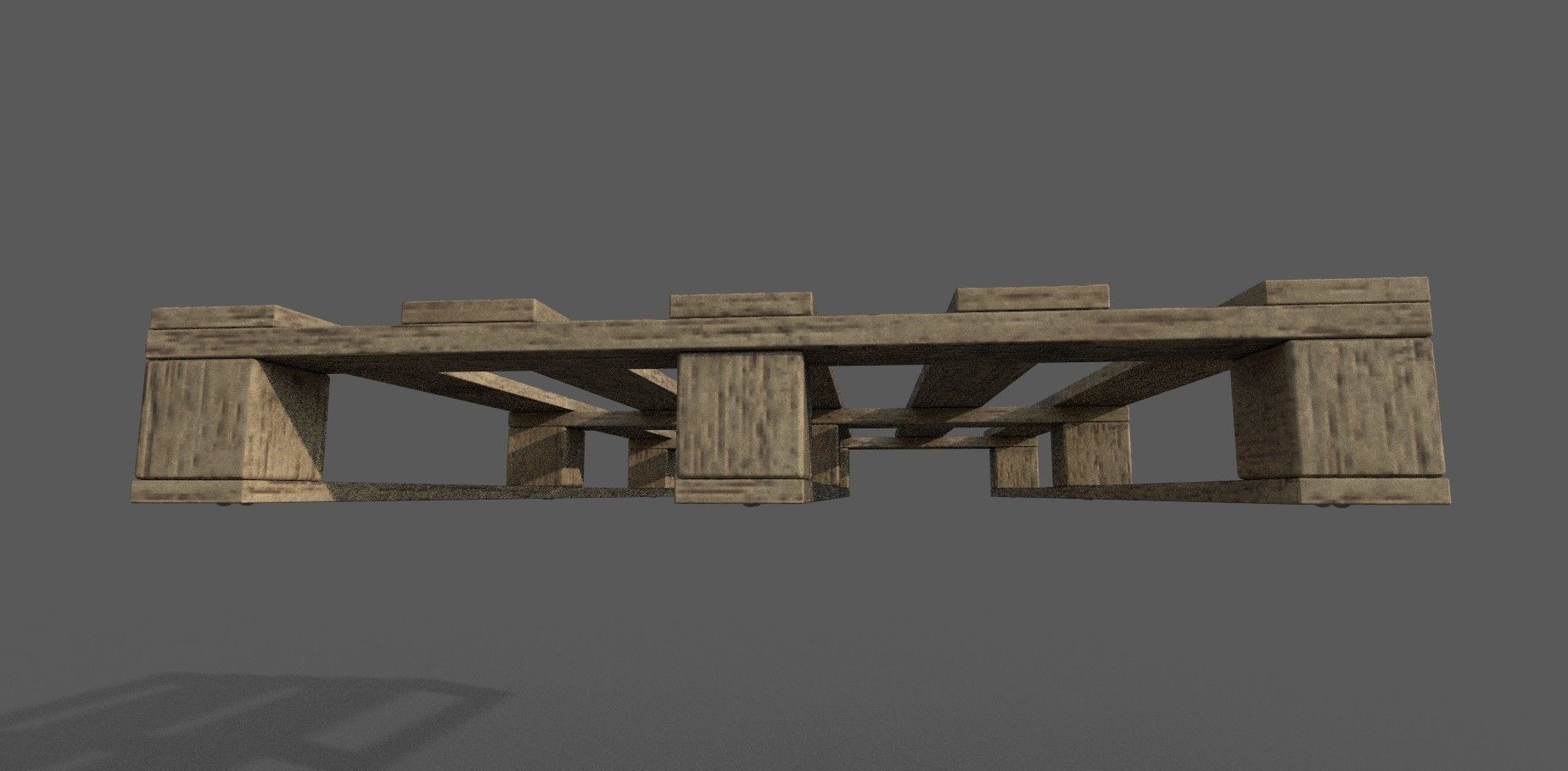 Wooden Pallet 3D model Low-poly 3D model_2