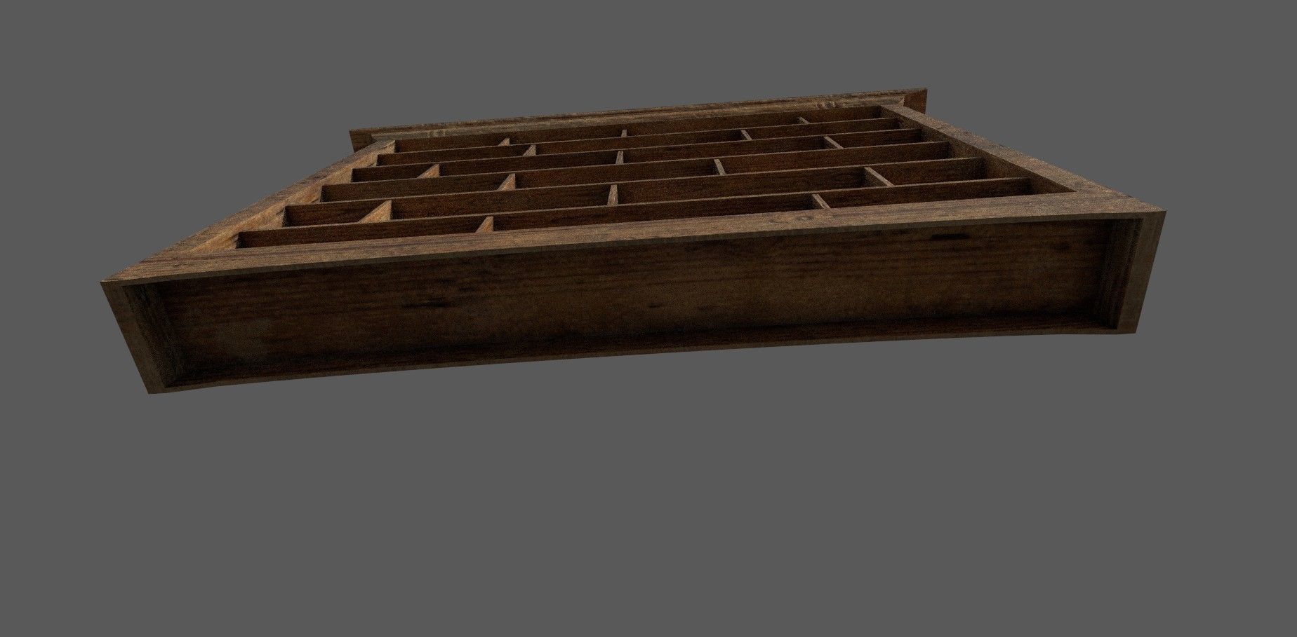 Old bookshelf  3D model Low-poly 3D model_7