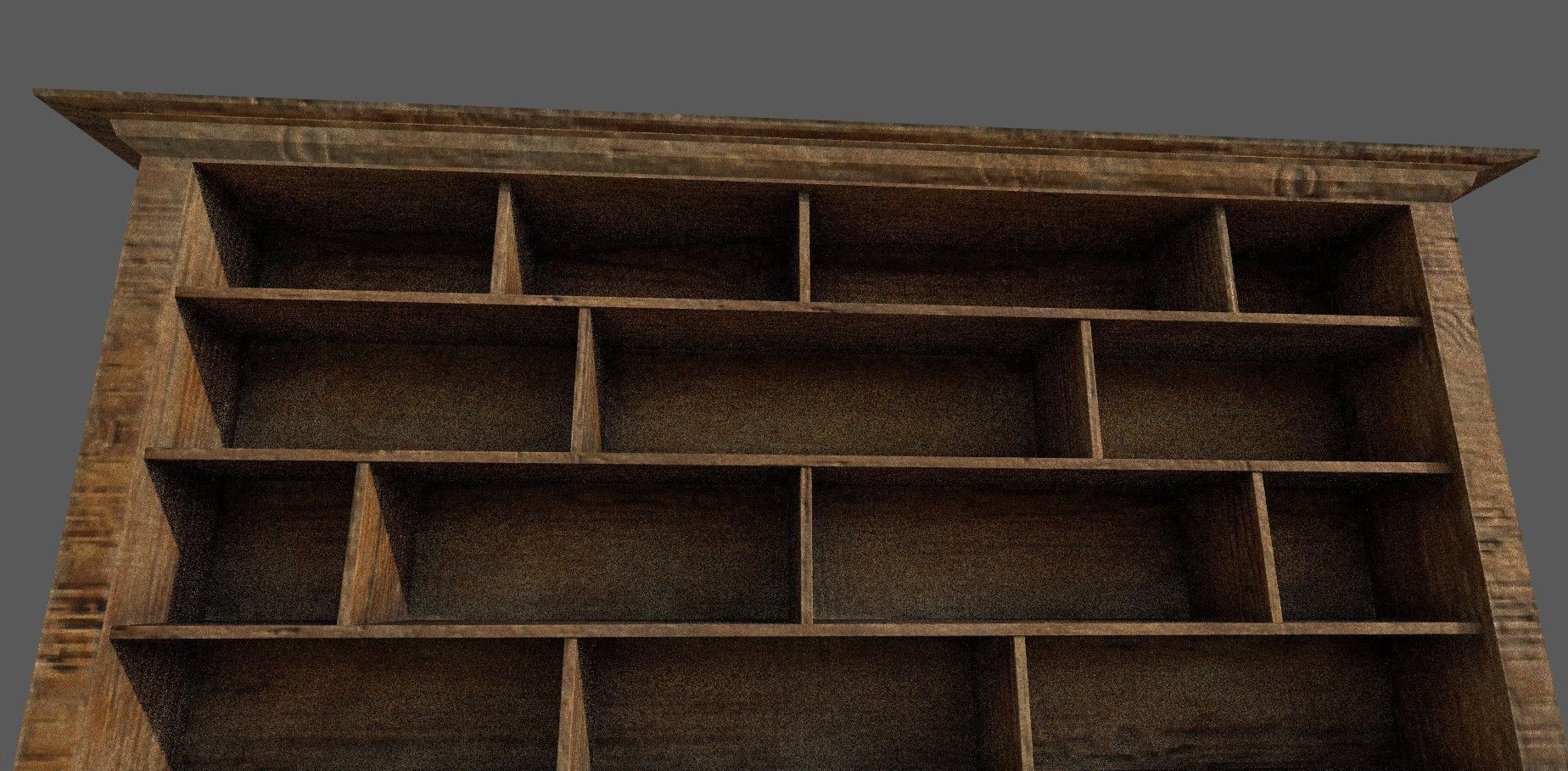 Old bookshelf  3D model Low-poly 3D model_3