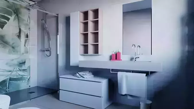 Washbasin cabinet Legnobagno Freedom F90 Free 3D model