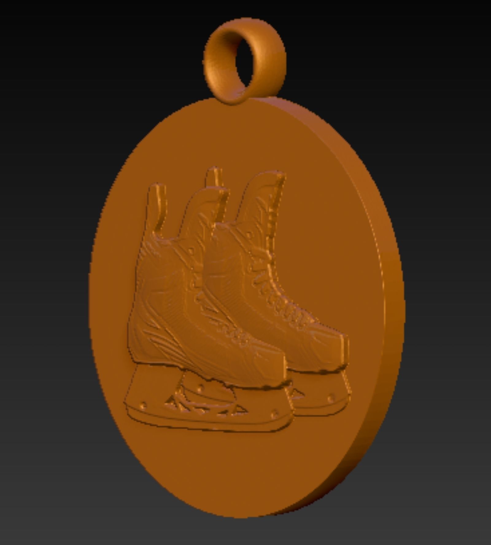 Skates on Puck 3D print model_1