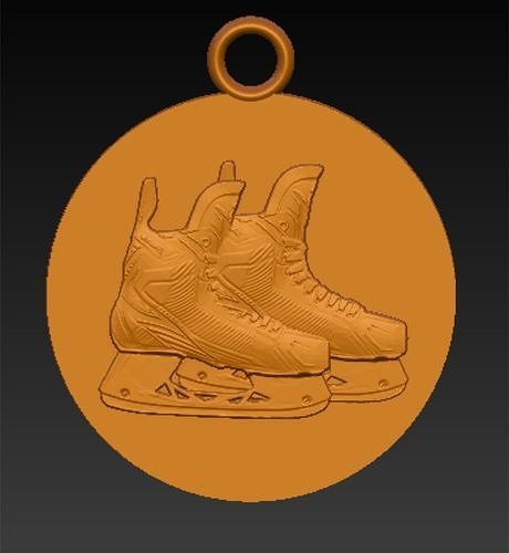 Skates on Puck 3D print model