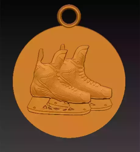 Skates on Puck 3D print model
