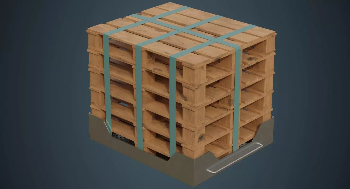 Pallet Rack 1A Low-poly 3D model_0