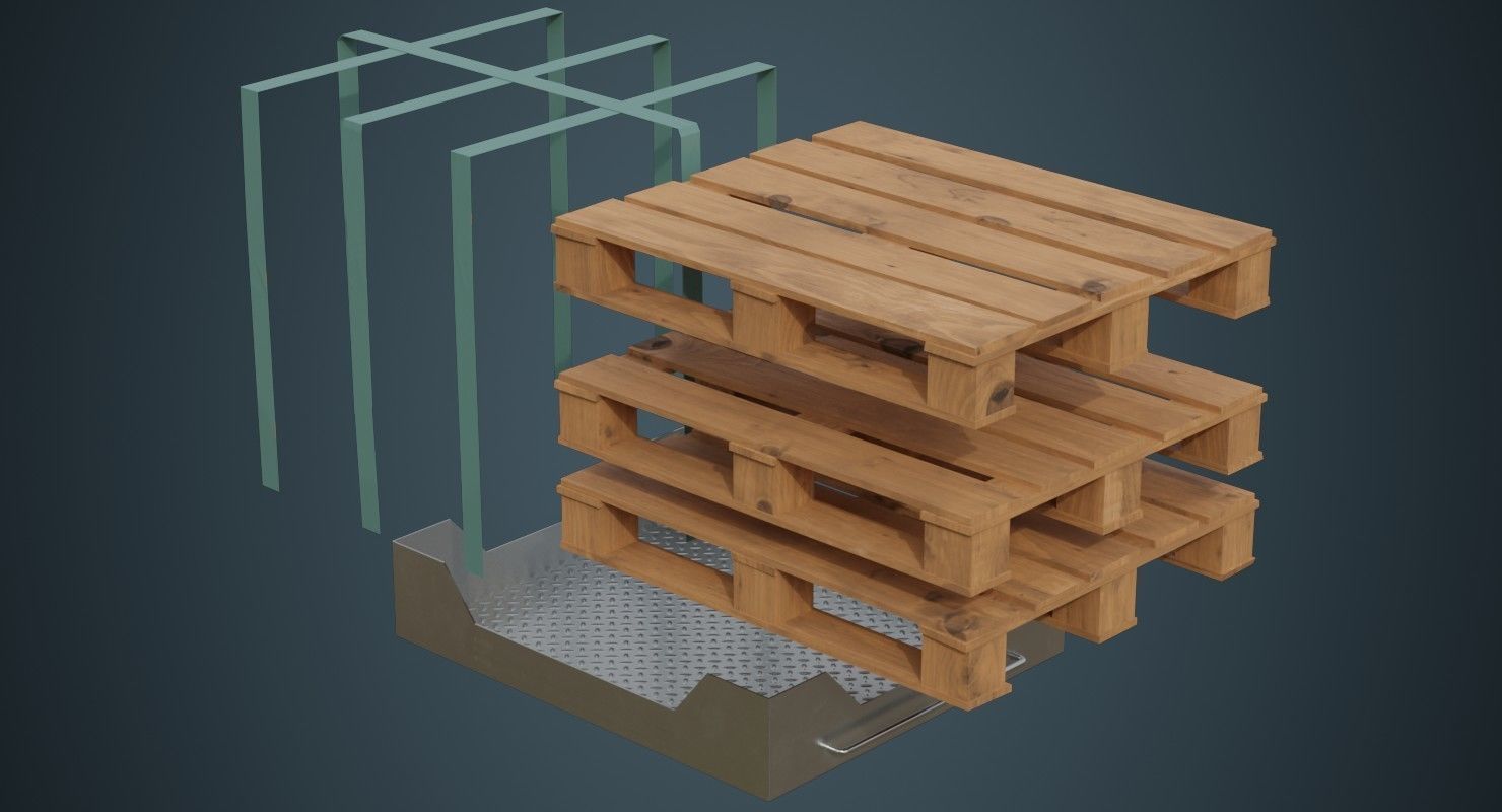 Pallet Rack 1A Low-poly 3D model_5