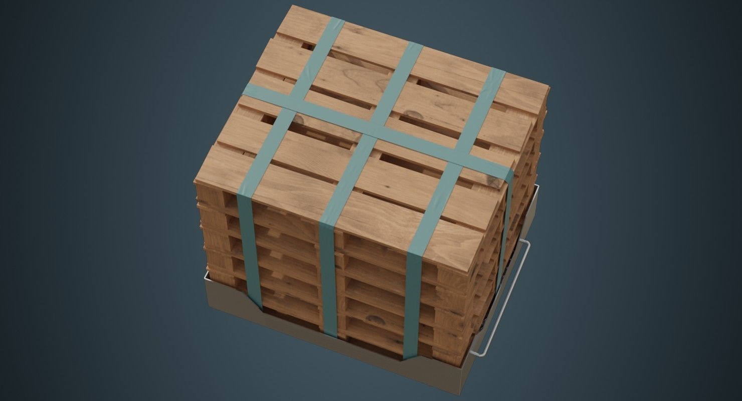 Pallet Rack 1A Low-poly 3D model_2