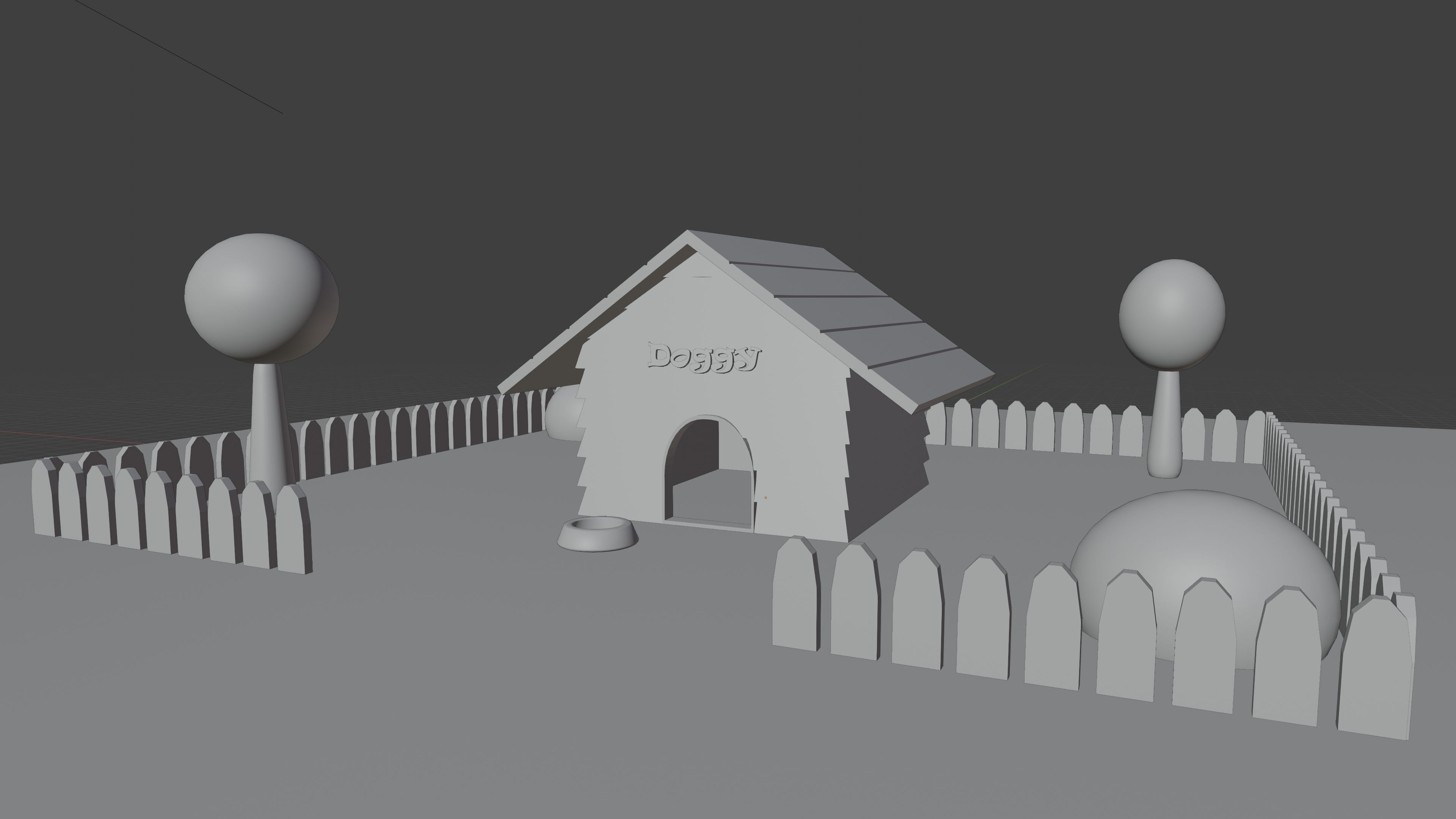 Dog house Low-poly 3D model_3