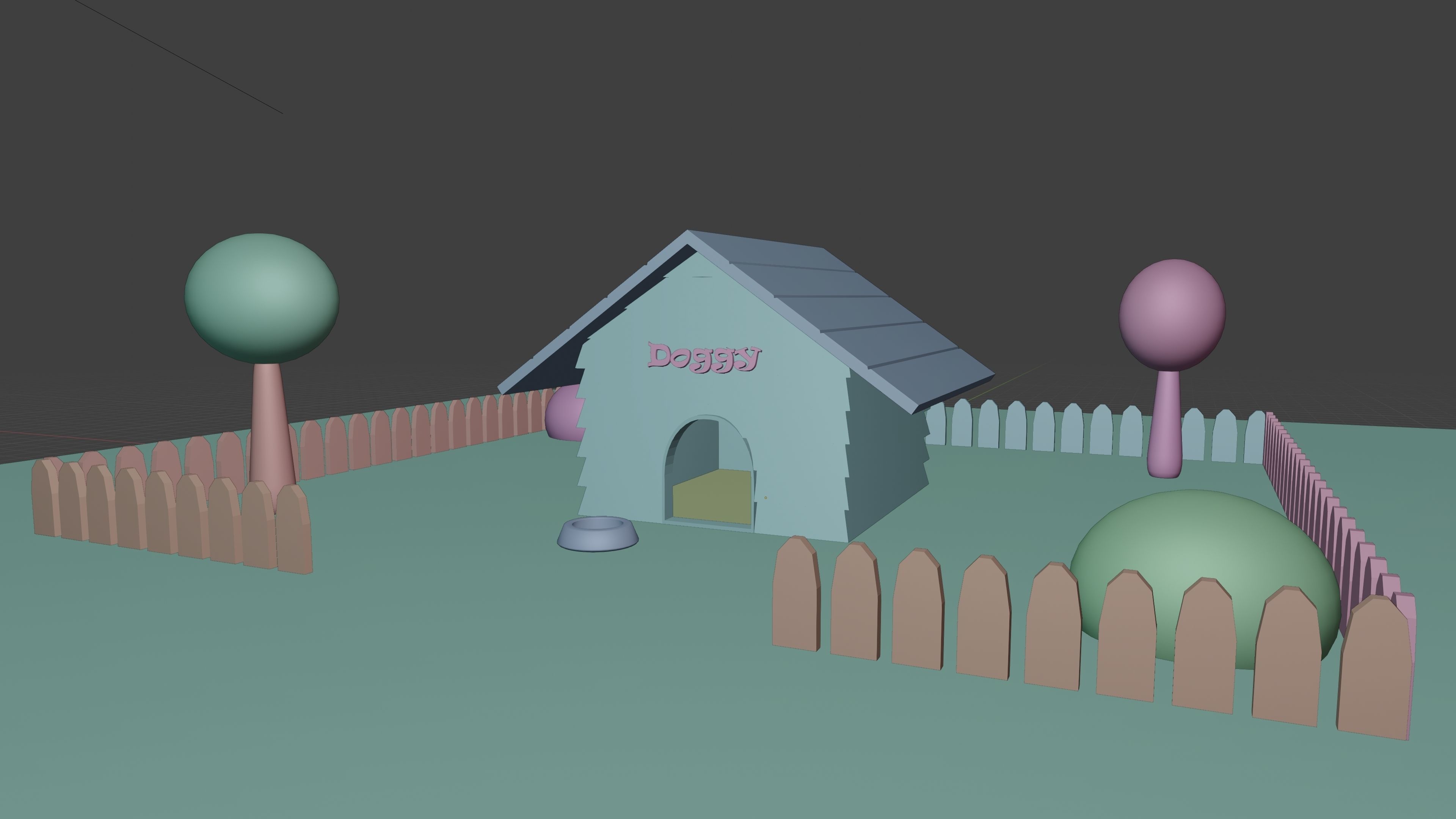 Dog house Low-poly 3D model_2