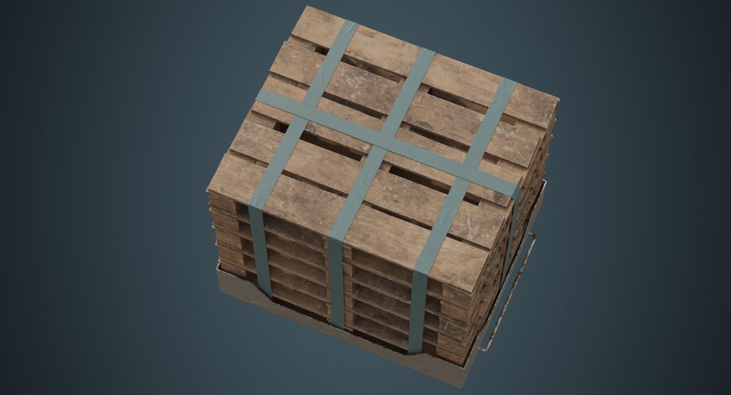 Pallet Rack 1B Low-poly 3D model_2