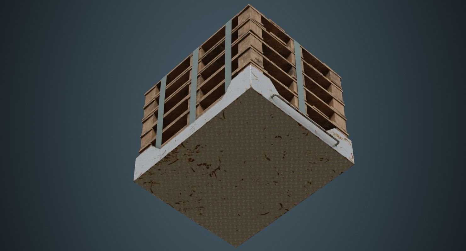 Pallet Rack 1B Low-poly 3D model_4