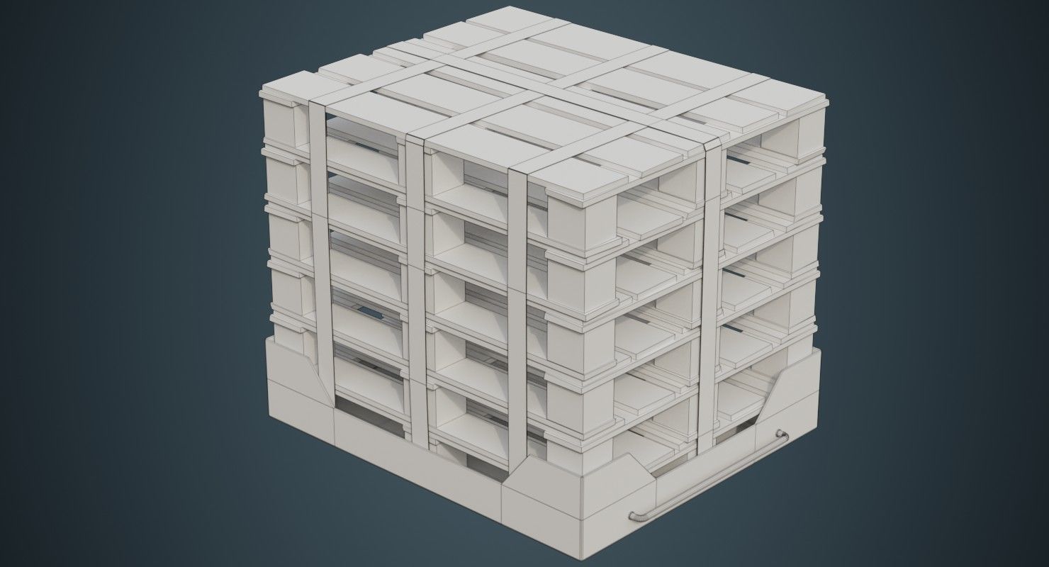 Pallet Rack 1B Low-poly 3D model_6