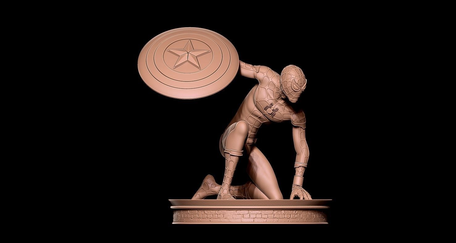 Fanart Spiderman - Civil War Movie Statue 3D print model_5
