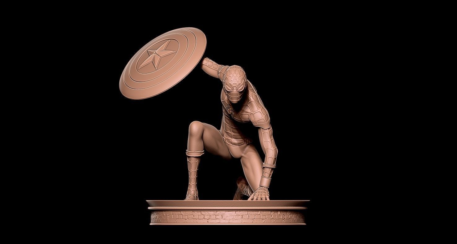 Fanart Spiderman - Civil War Movie Statue 3D print model_1