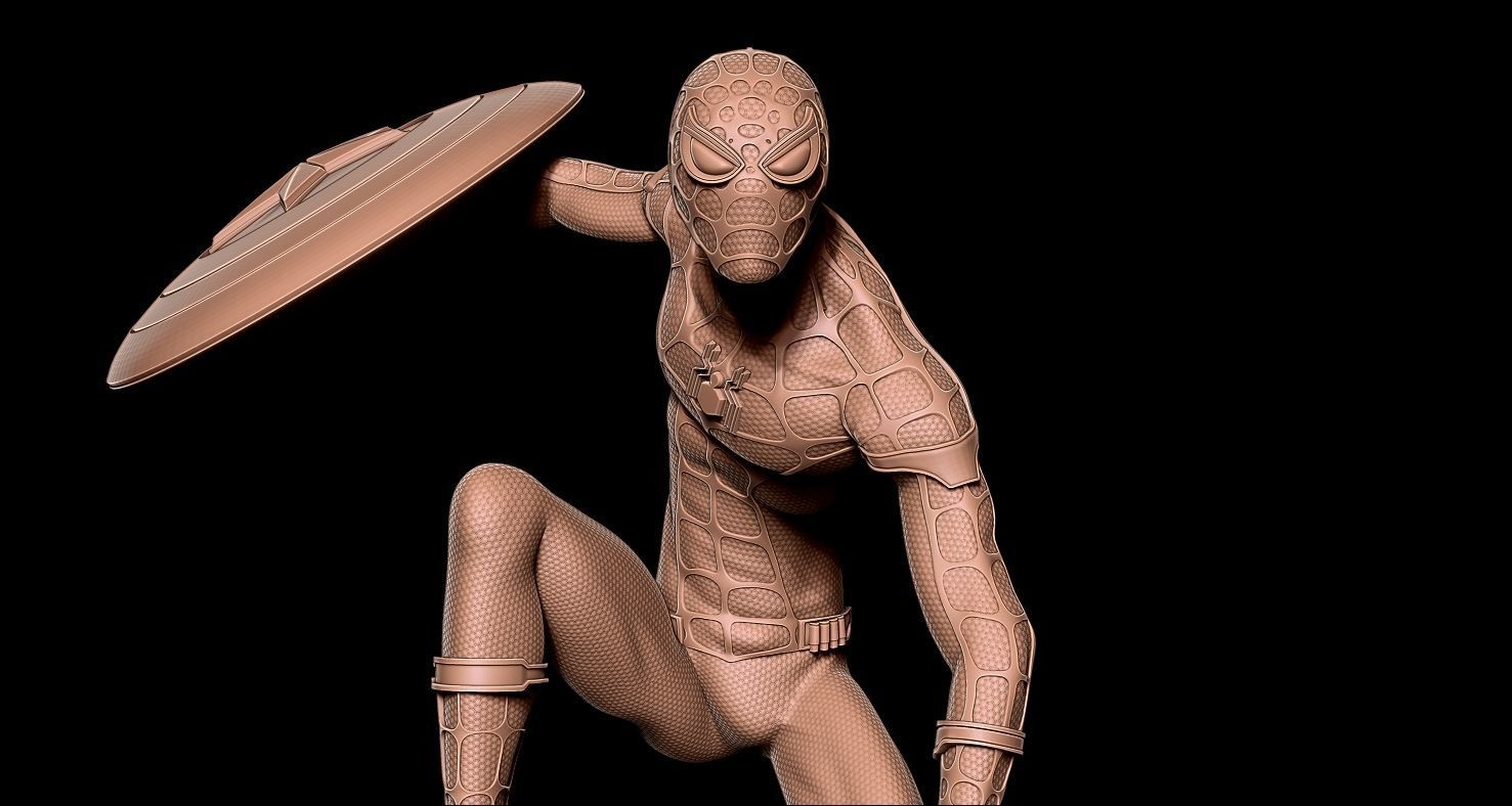 Fanart Spiderman - Civil War Movie Statue 3D print model_2