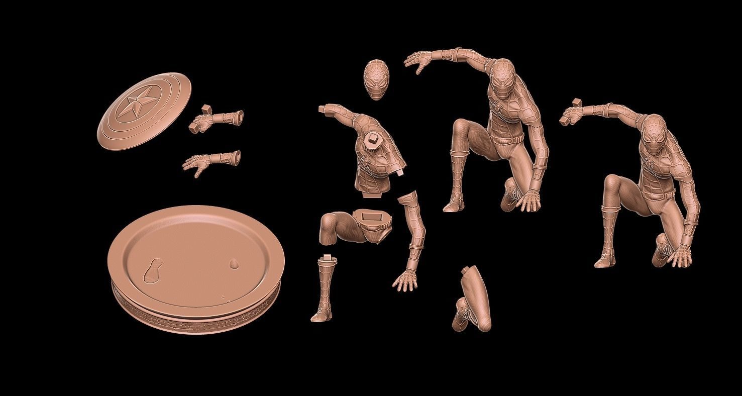 Fanart Spiderman - Civil War Movie Statue 3D print model_8