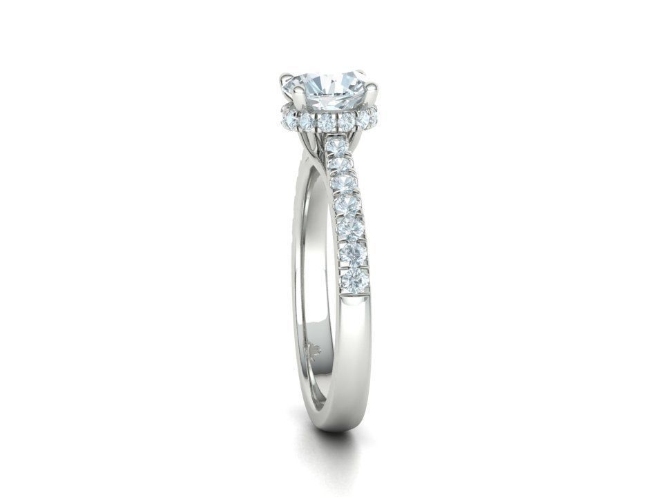 Diamond Trellis Engagement ring  1ct Round Stone 3dmodel  3D print model_25