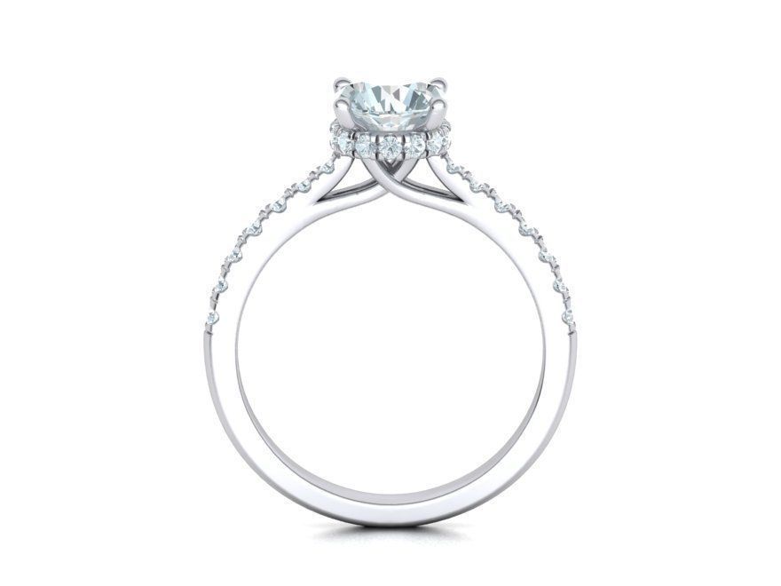 Diamond Trellis Engagement ring  1ct Round Stone 3dmodel  3D print model_11