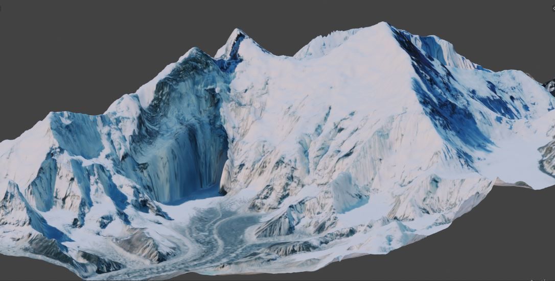 Mt Everest Realistic Terrain 3D model_5