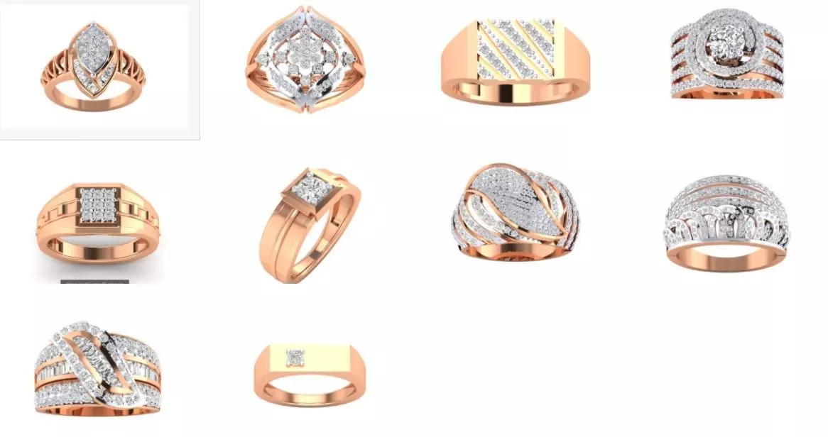 10  Male gents ring 3dm render detail bulk collection  _0