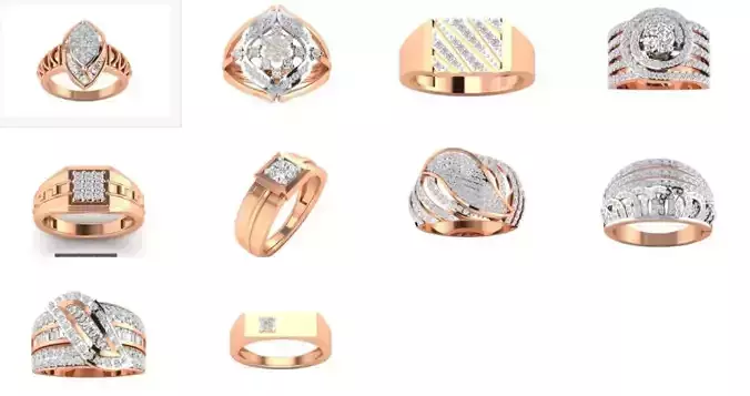 10  Male gents ring 3dm render detail bulk collection  