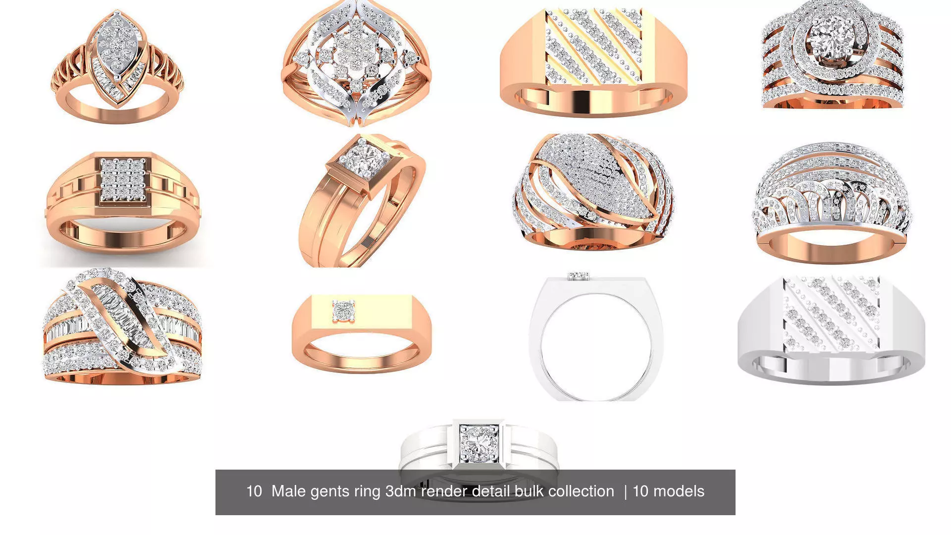10  Male gents ring 3dm render detail bulk collection  _1