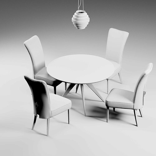 BaxterChairTable Render Ready Vray - Corona  3D model 6