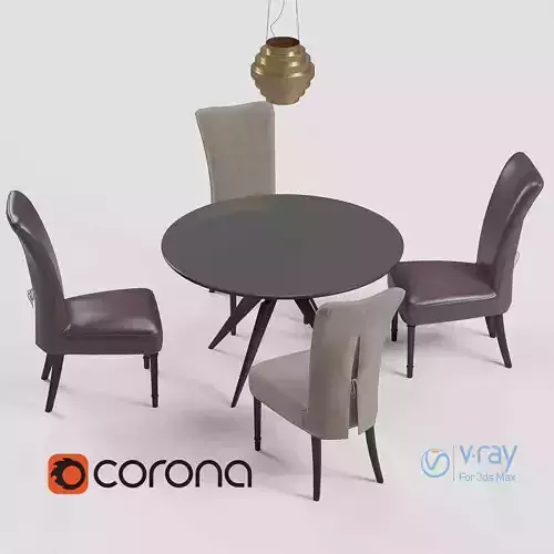 BaxterChairTable Render Ready Vray - Corona 