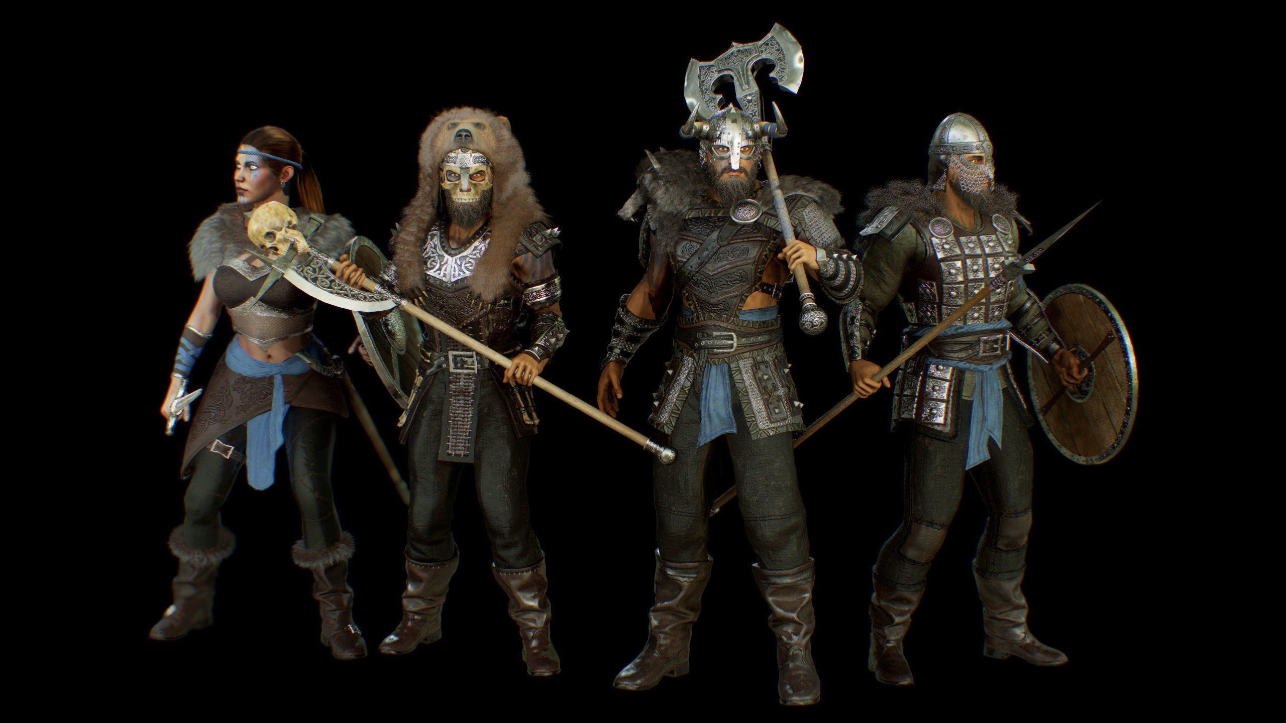 pack of viking Low-poly 3D model_8