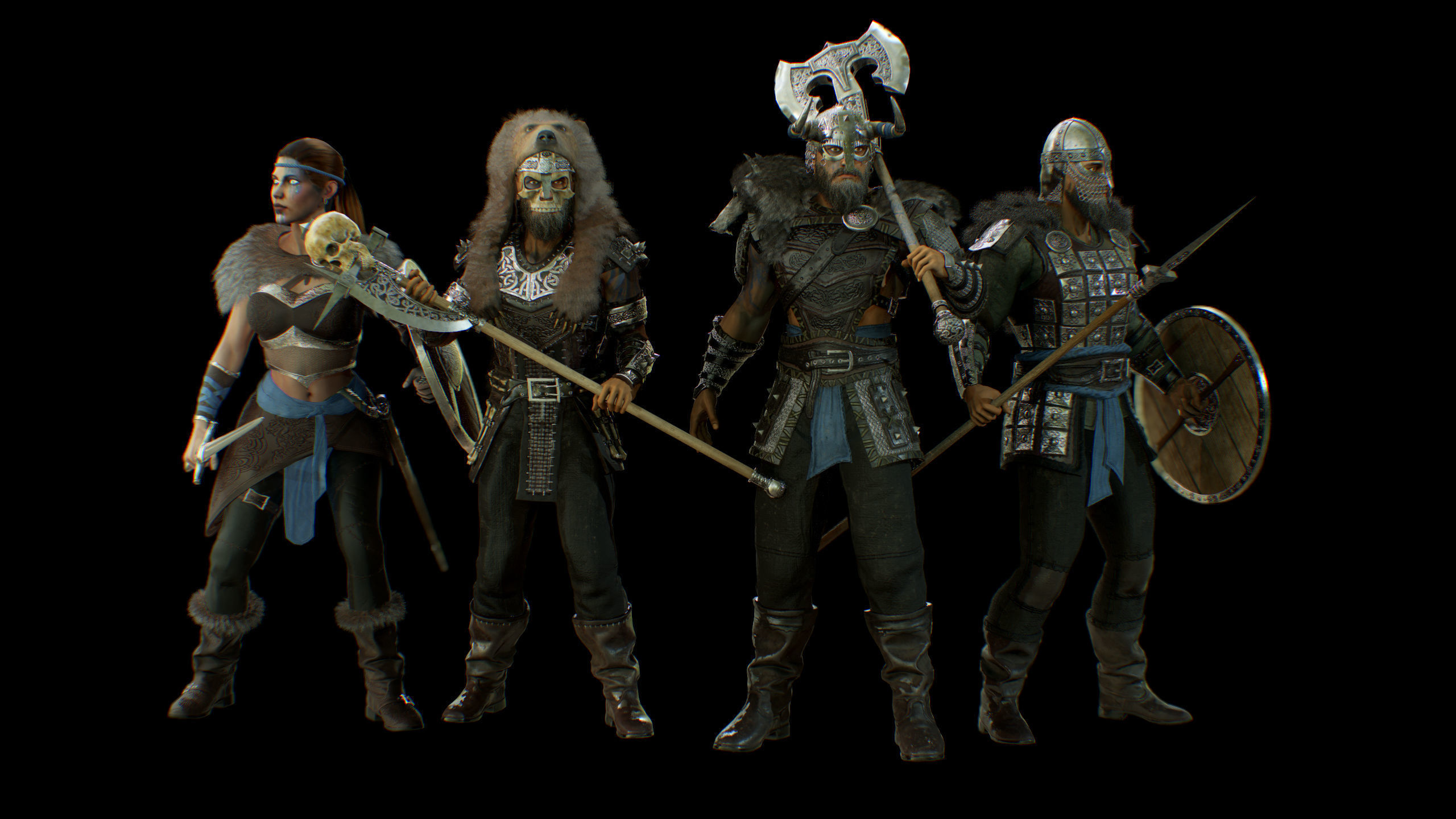 pack of viking Low-poly 3D model_9