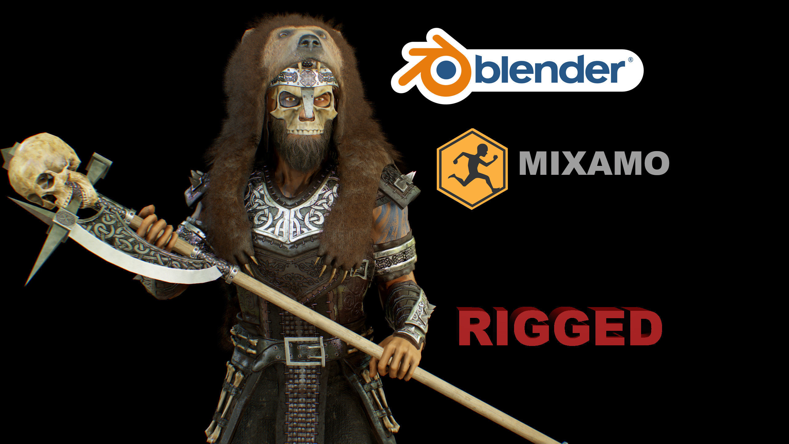 pack of viking Low-poly 3D model_30