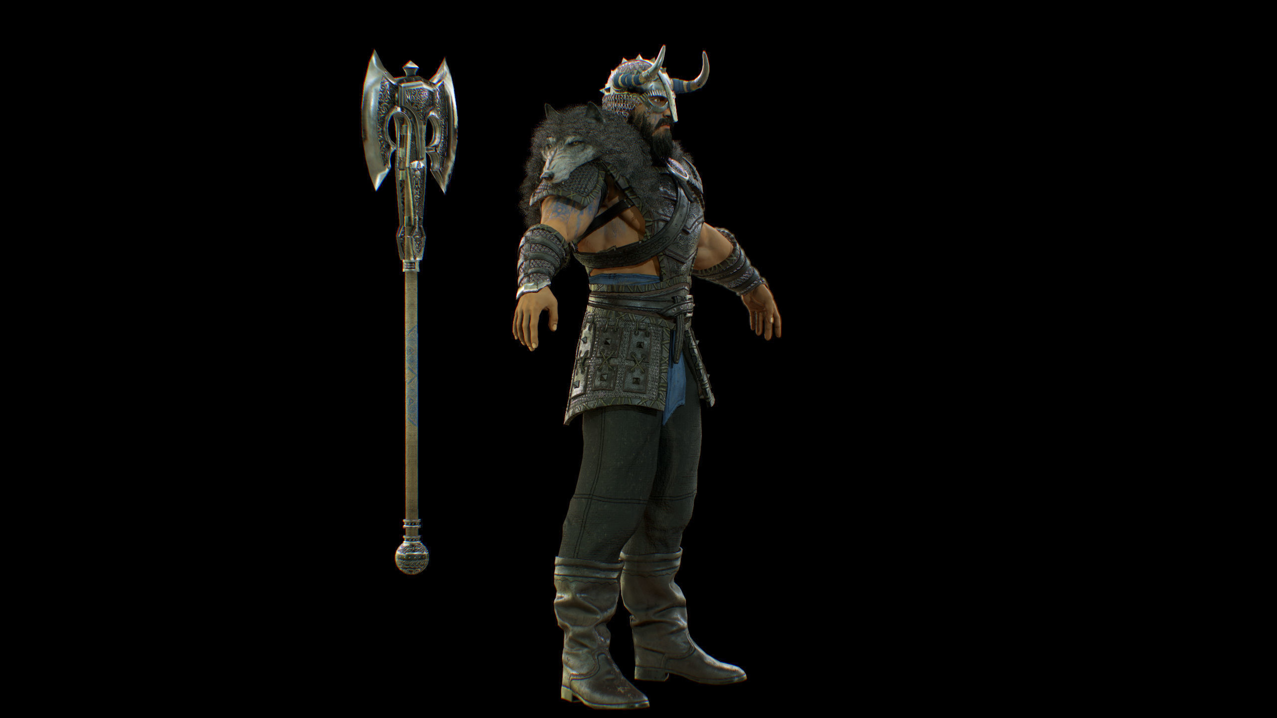 pack of viking Low-poly 3D model_16