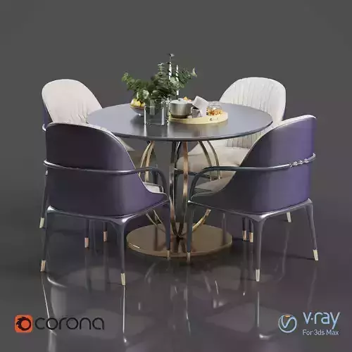 DiningVioletBlue Render Ready Vray-Corona