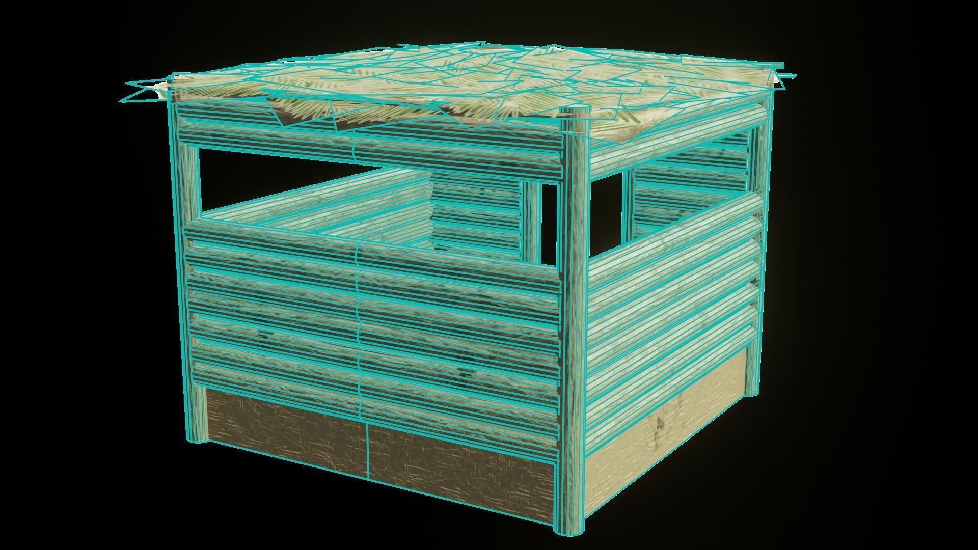 Pacific Bunker Low-poly 3D model_4