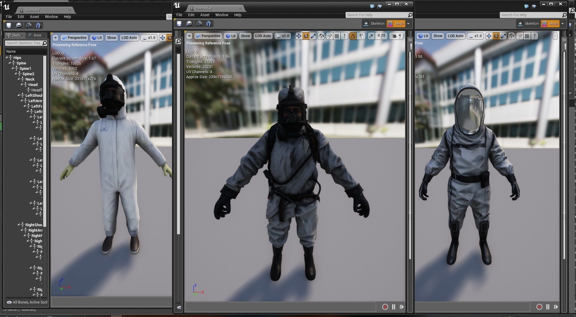 Rigged Fireman Hazmat Suit Doctor Low-poly 3D model_3