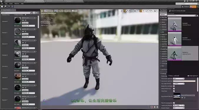 Rigged Fireman Hazmat Suit Doctor Low-poly 3D model