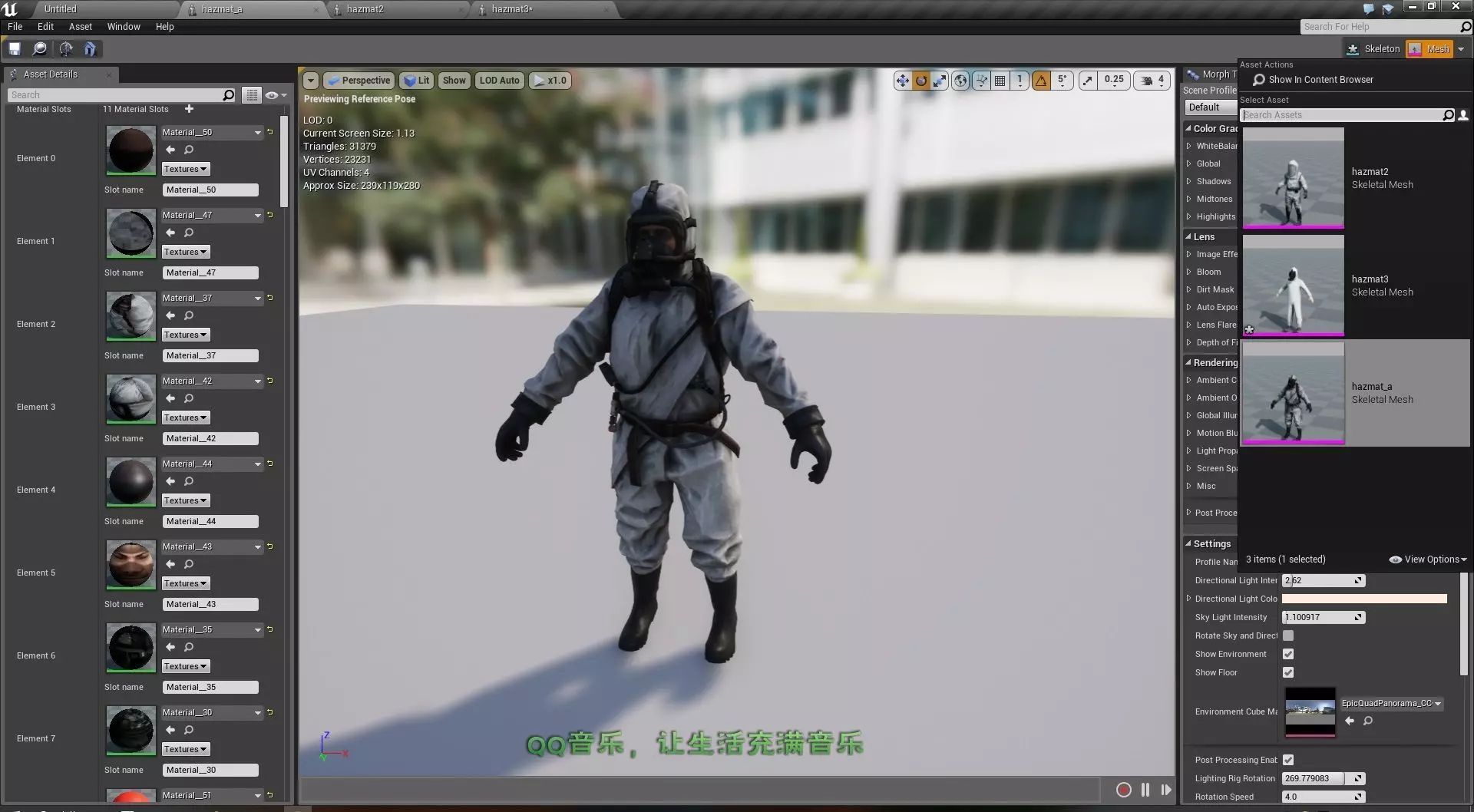 Rigged Fireman Hazmat Suit Doctor Low-poly 3D model_0