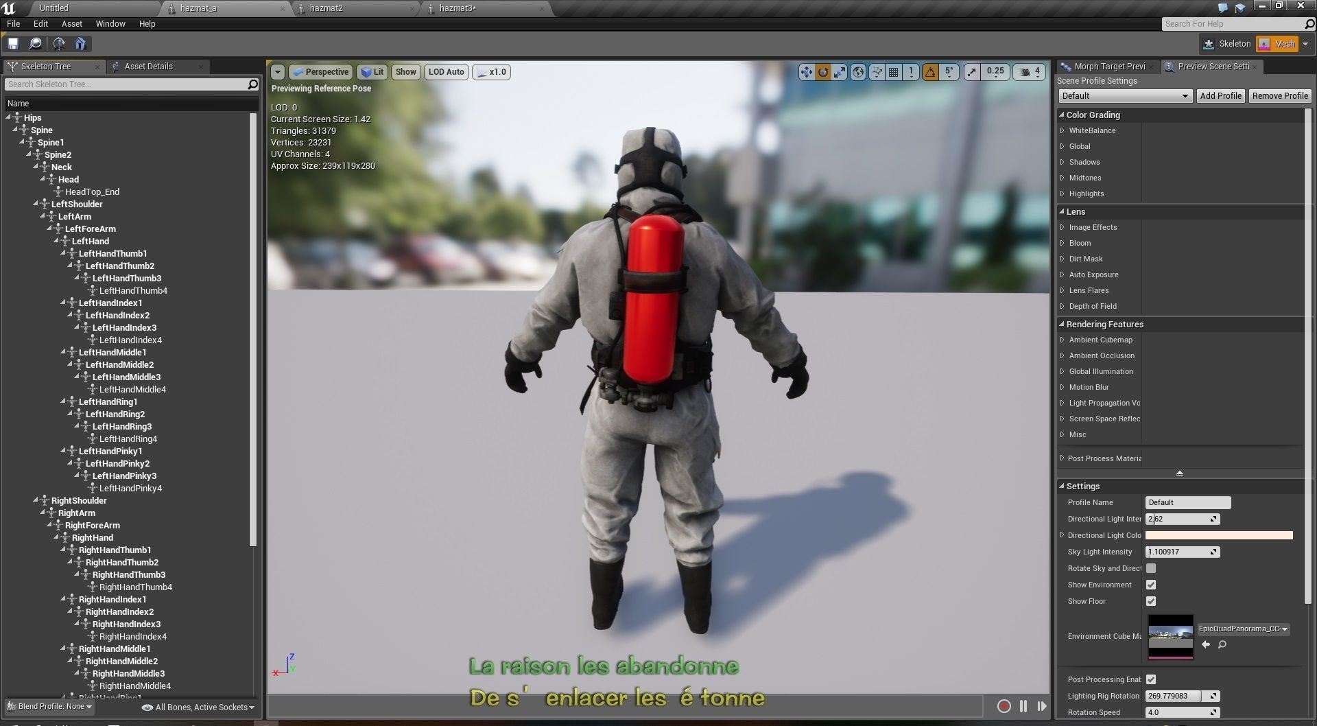 Rigged Fireman Hazmat Suit Doctor Low-poly 3D model_1