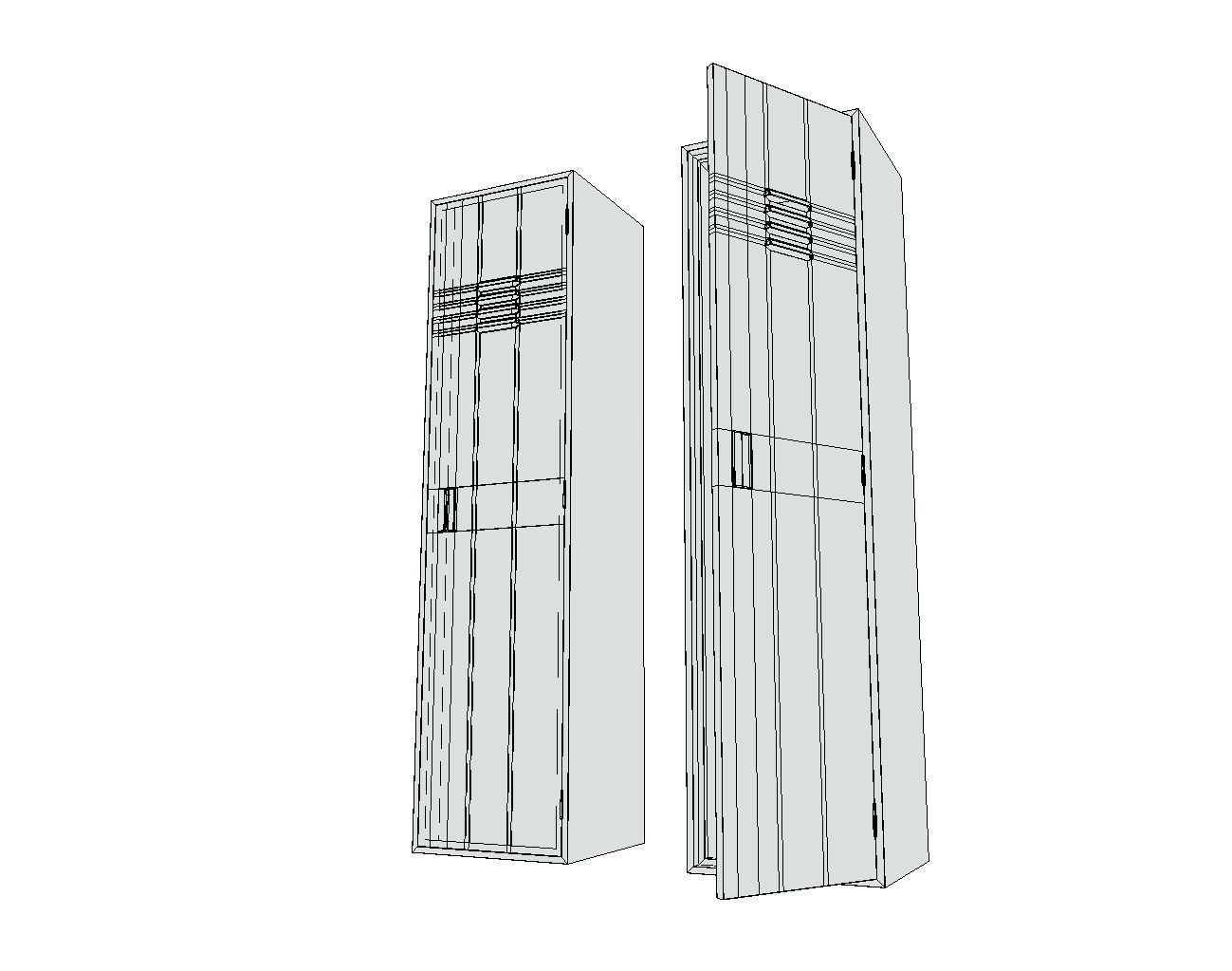 Realistic Low-poly Locker two lockers Low-poly 3D model_9