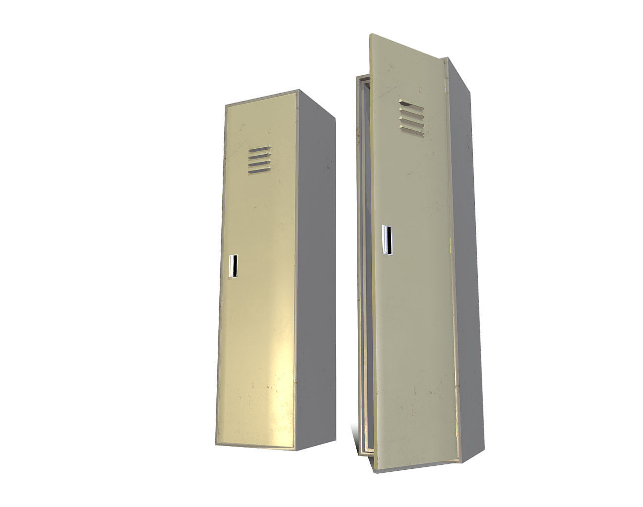 Realistic Low-poly Locker two lockers Low-poly 3D model_4