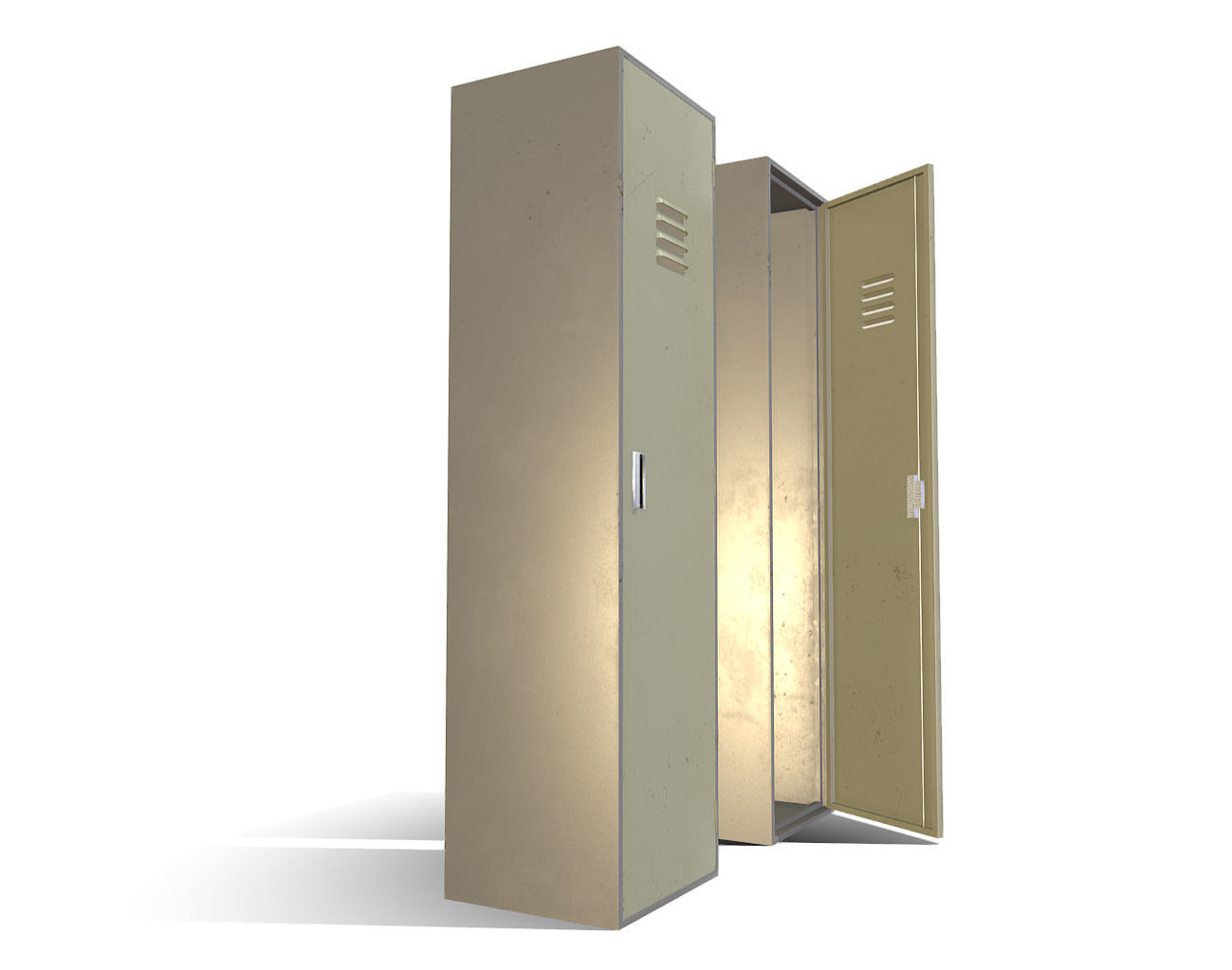 Realistic Low-poly Locker two lockers Low-poly 3D model_3