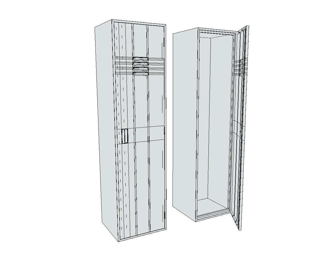 Realistic Low-poly Locker two lockers Low-poly 3D model_5