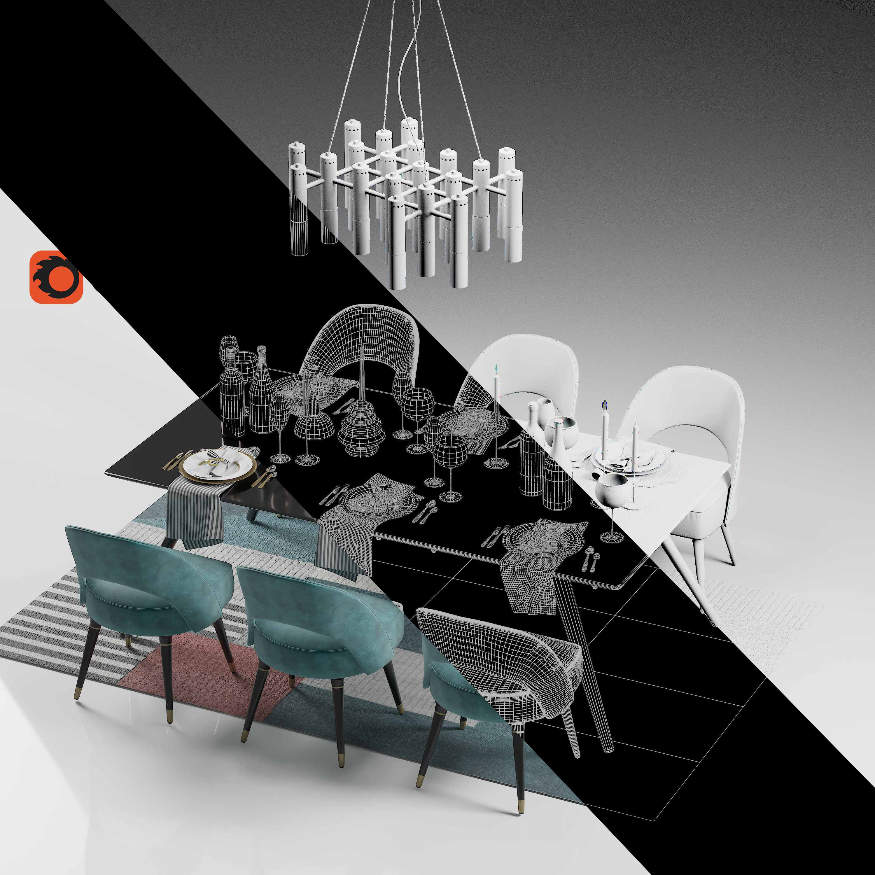 Tenarchstudio Essential HomeDiningTableRenderReady Vray - Corona 3D model_9
