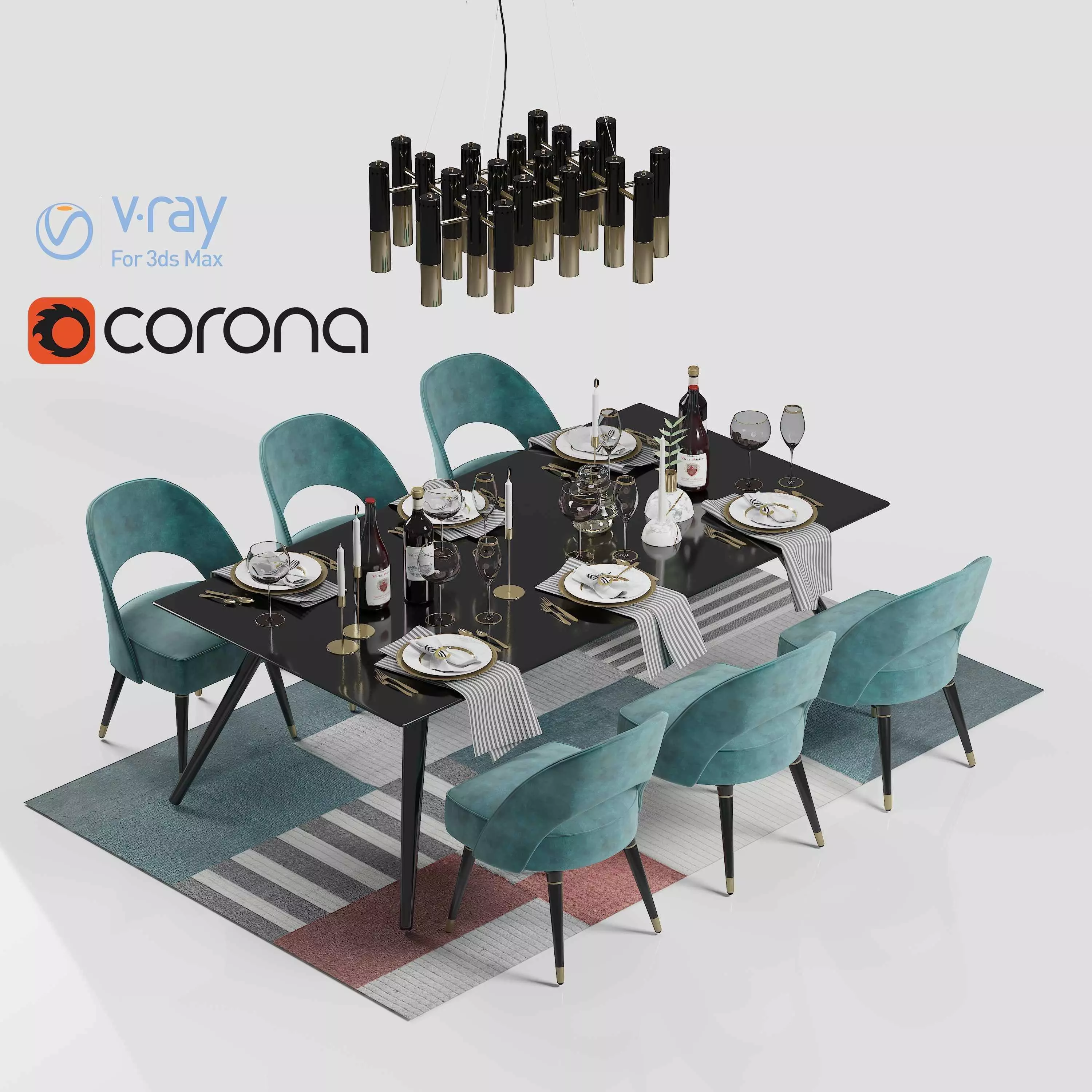 Tenarchstudio Essential HomeDiningTableRenderReady Vray - Corona 3D model_0