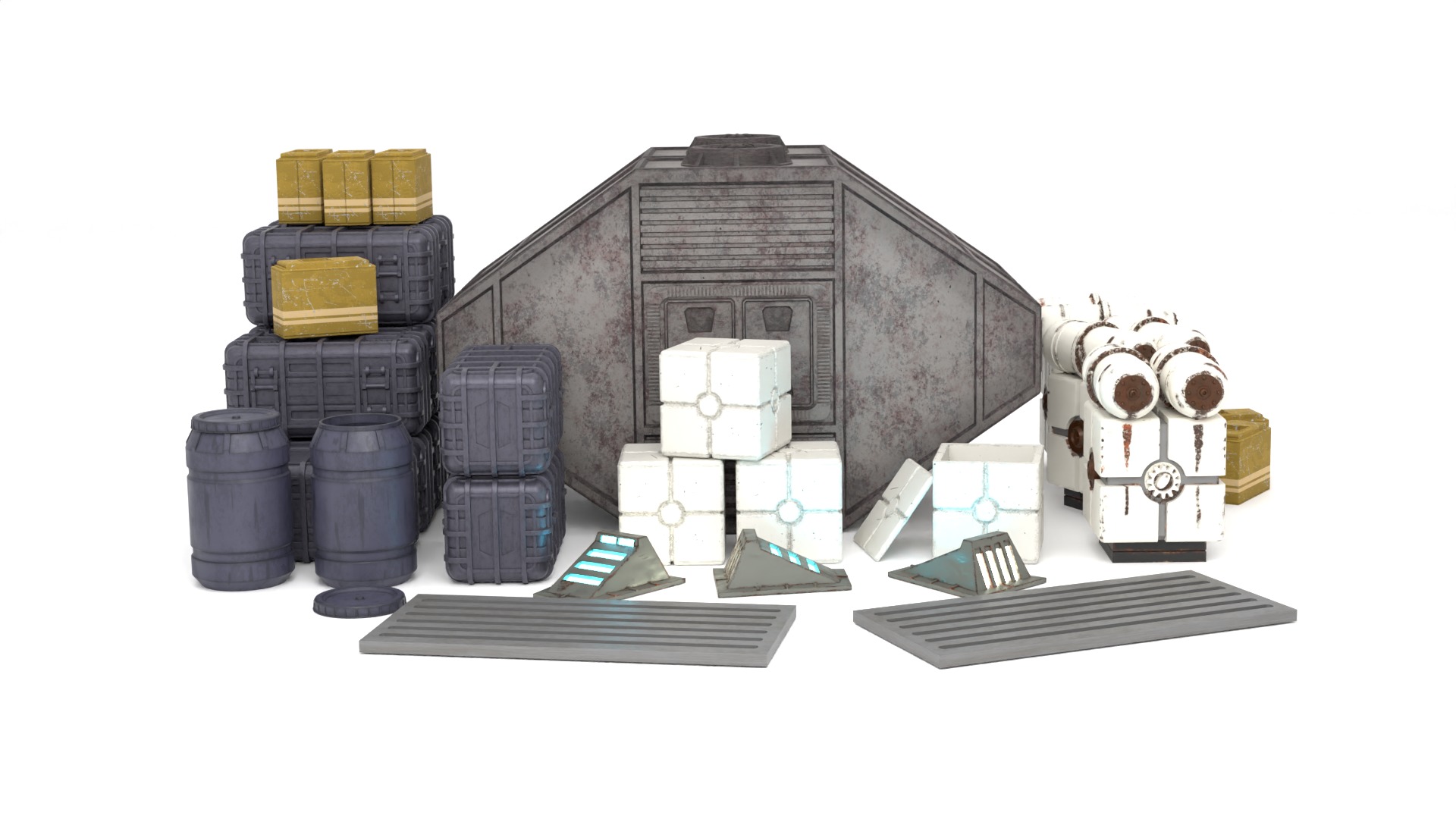 Star Wars Echo Base Crates and lamps Pack 1-18 scale 3D Model Collection_1