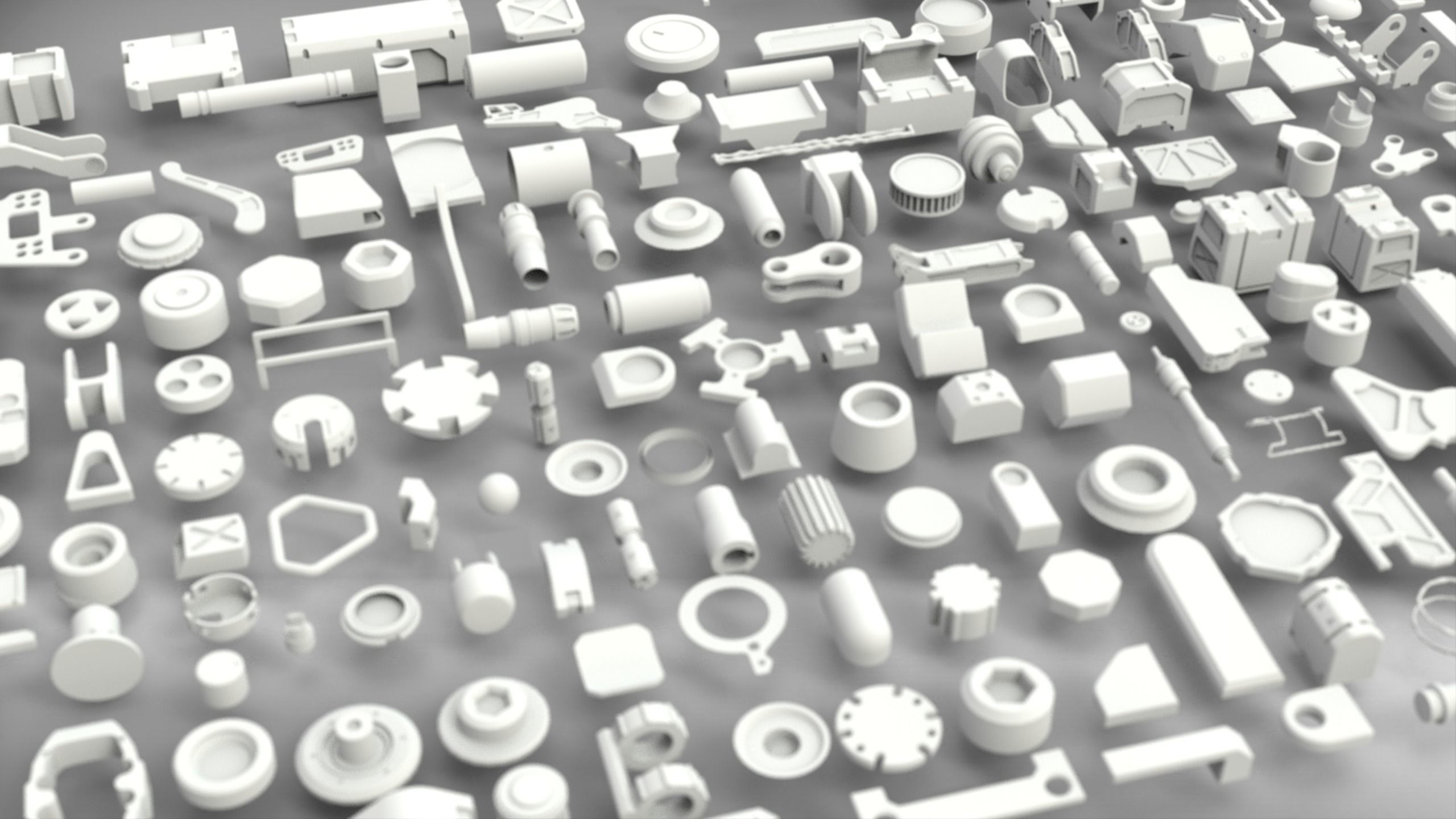 Kitbash-2 group of plastic parts 3D model_3