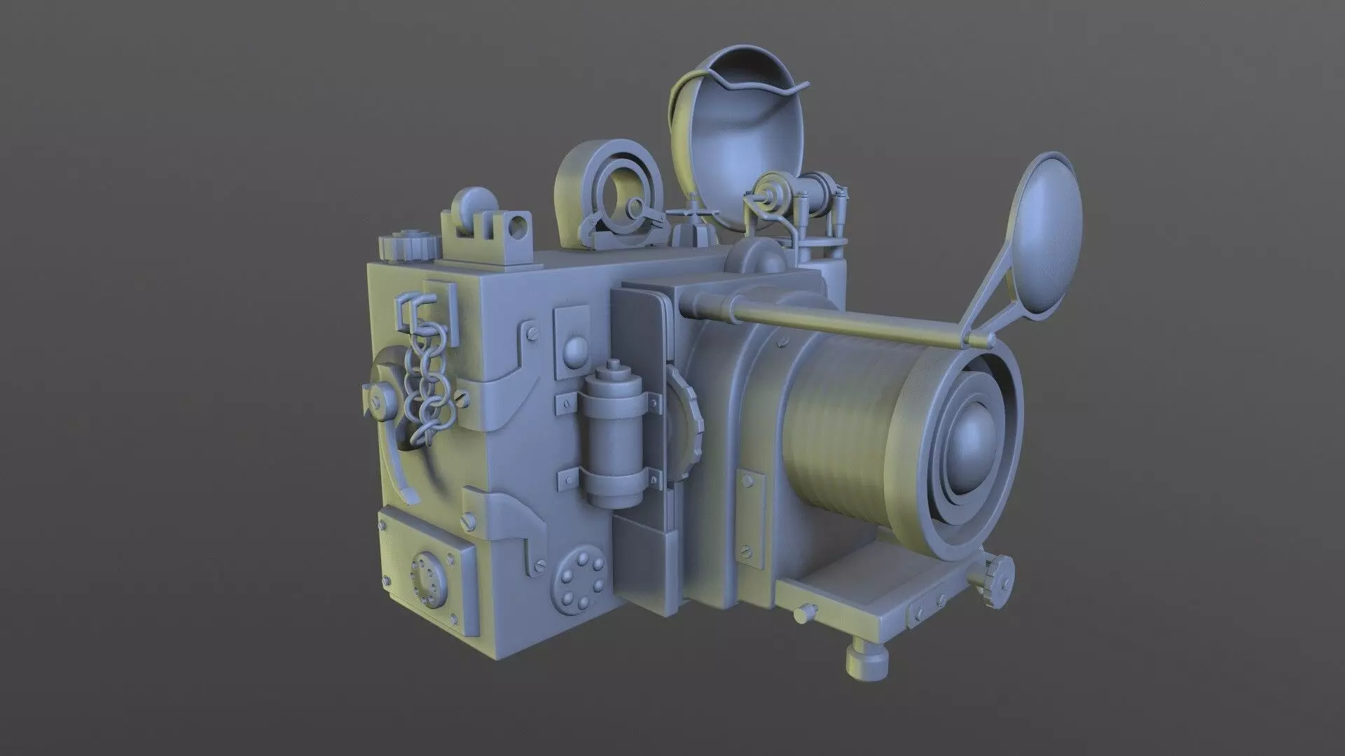 SteamPunk cam High-poly Low-poly 3D model_0