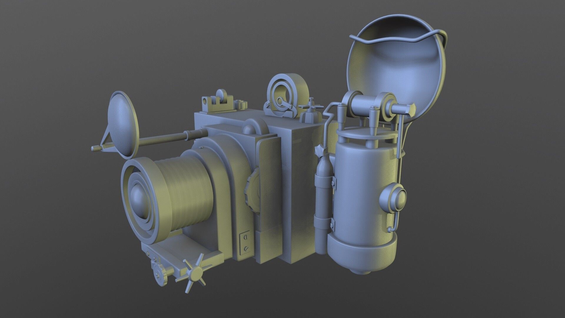 SteamPunk cam High-poly Low-poly 3D model_1