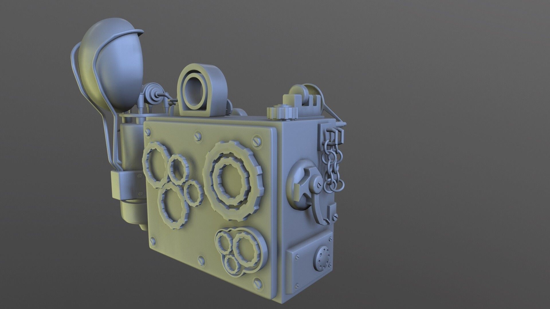 SteamPunk cam High-poly Low-poly 3D model_2