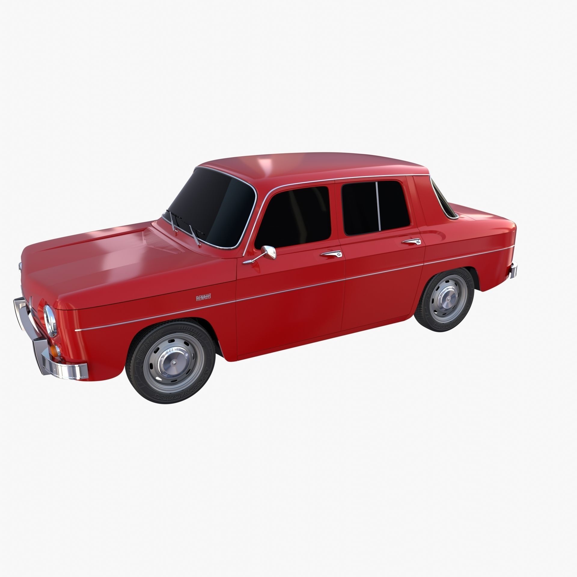 Renault 8 Red 3D model_5