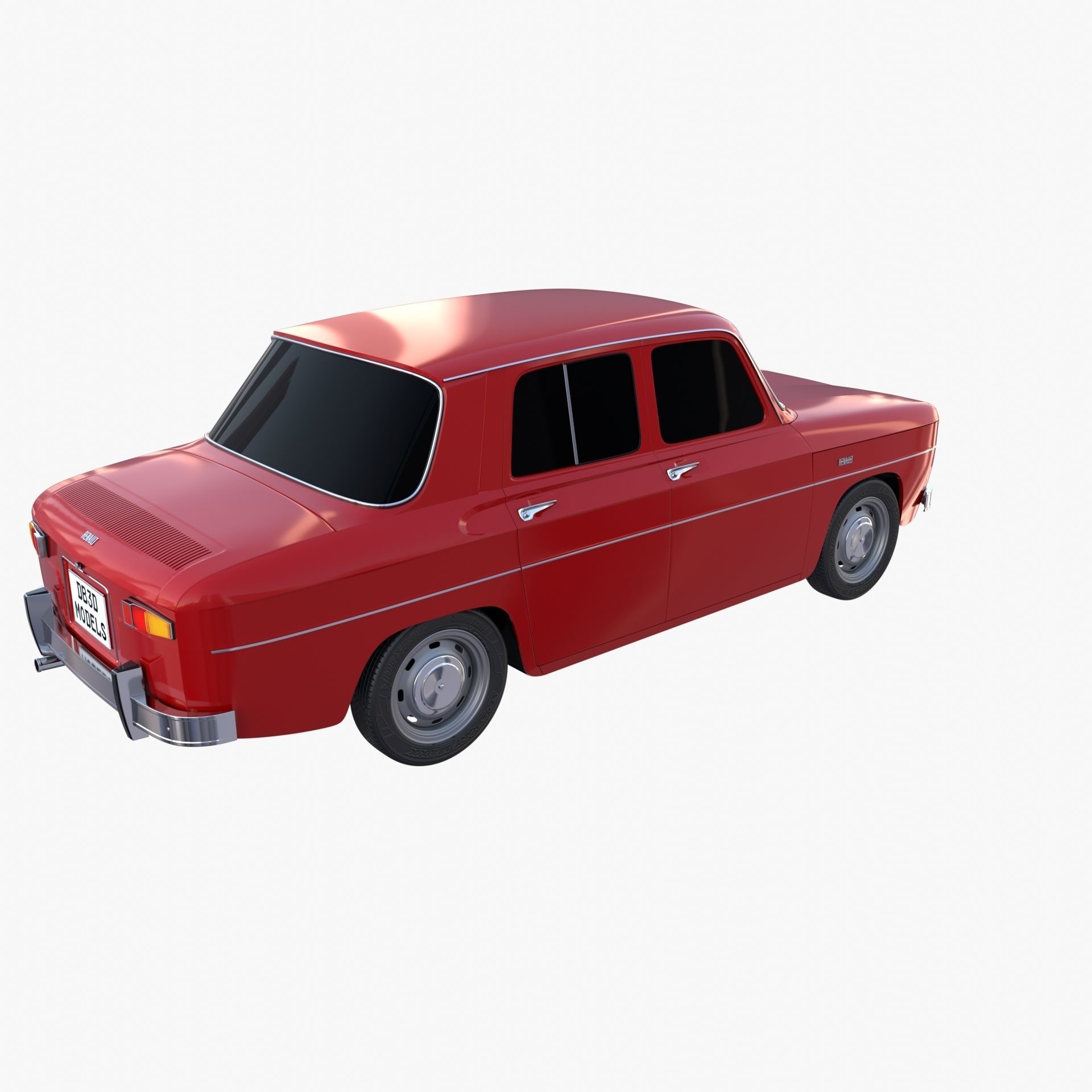 Renault 8 Red 3D model_12